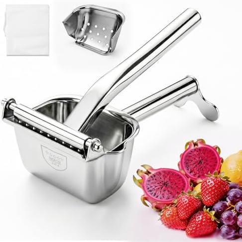 Manual Citrus Juicer – Elite 304 Stainless Steel Lemon Squeezer Heavy Duty Hand Press Juicer with Built-in Filter, Orange Juicer for Lemon, Lime, Orange, Grapefruit