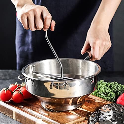 Hemoton Potato Masher Stainless Steel Stainless Steel Food Mill Potato Masher, Rotary Food Mill for Sauce, Applesauce, Puree, Mashed Potatoes, Jams - Potato Ricer Professional
