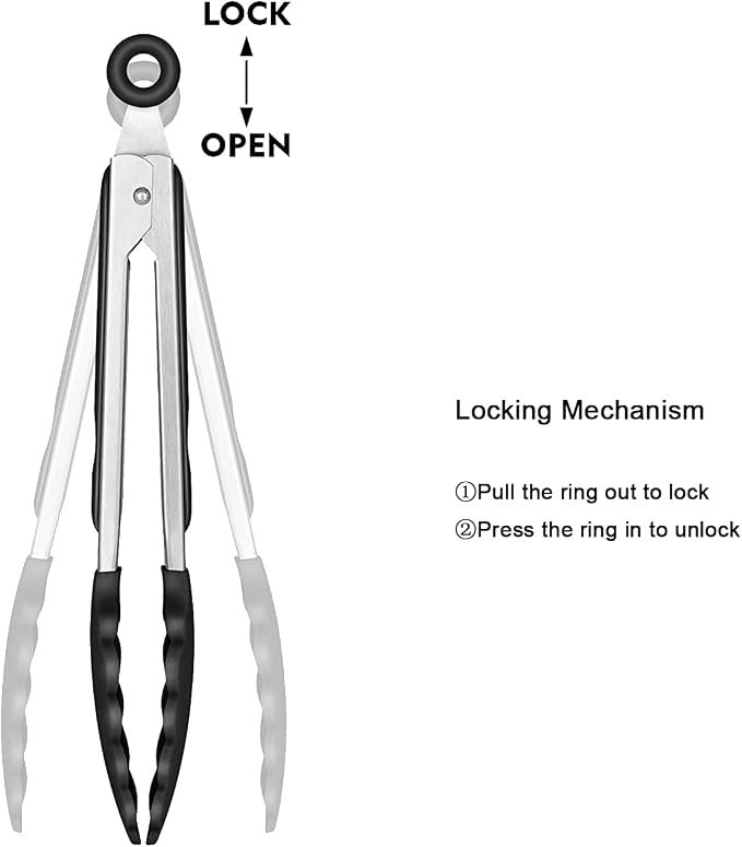 4 Pack Silicone Kitchen Cooking Tongs Set, Stainless Steel Nonstick Food Tong with BPA Free Silicone Tips for Serving Pasta Spaghetti Steak Pie Pizza Salad Vegetable Fruit Grilling BBQ Buffet 9" & 12"