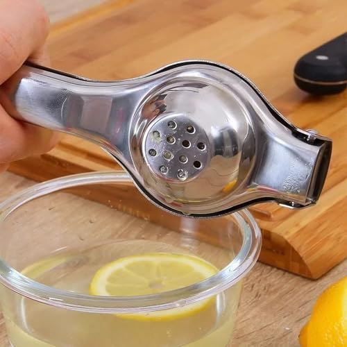 Quaestornest Thicken hand juicer citrus press squeezer, Thicken Aluminum Alloy Handheld Citrus Press for Fresh Fruit Juice, Stainless Steel Hand Held Juicer for Lemon, Orange & More (Stainless steel2)