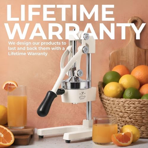Zulay Kitchen Cast Iron Juicer - Heavy Duty Orange Juicer with Detachable Strainers for Easy Cleaning, Citrus Press for Citrus Fruits, Perfect for Bartenders, Juice Lovers & Health Enthusiasts