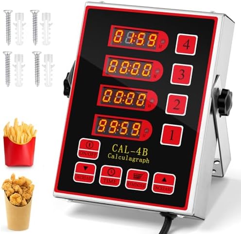 Relaxweex 1 Pack Commercial Digital Kitchen Timer for Cooking, 4 Channel