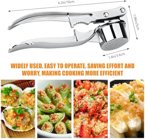 Manual Garlic Press Kitchen Large Garlic Peeler Garlic Muddler Household Garlic Pounder Garlic Press Garlic Peeler for Fine and Coarse Mince Garlic Press,Garlic Mincer, Garlic Crusher (A-3IN1)