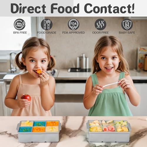 KitchFort® Large Silicone Ice Cube Tray (2-Pack) - 2" Big Ice Mold with Lid