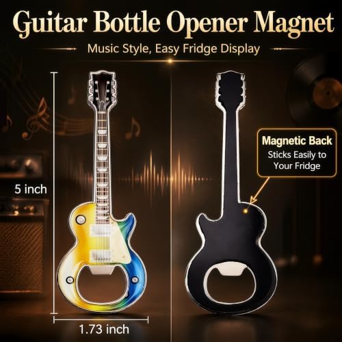 Guitar Shaped Bottle Opener, 2 Pack Metal Beer Opener Gift for Music Lovers