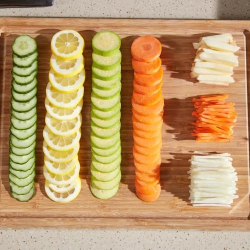 Safe Mandoline Slicer 5 in 1 Vegetable Chopper Food Potato Cutter, Strips Julienne Dicer Adjustable Thickness 0.1-8 mm Kitchen Chopping Artifact Fast Meal Prep Orange