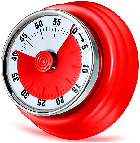 Kitchen Timer, Kitchen Countdown Cooking Timer Reminder No Battery Required Magnetic Time Management Timer Red