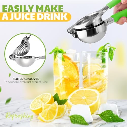 Lemon Squeezer Extra Large, Lemon Squeezer Juicer Stainless Steel, Heavy Duty Manual Citrus Juicer Hand Press, Kitchen Tools Lime Squeezer Bar Tool, Easy to Clean Metal Lemon Hand Press