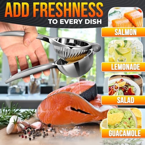 Lemon Squeezer Stainless Steel, Heavy-Duty Handheld Juicer for Limes