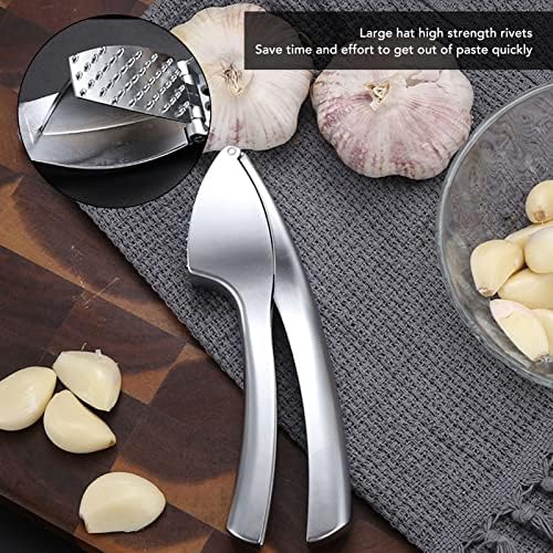 High Effective Garlic Press, Manual Garlic Press, Kitchen Garlic Masher | Zinc Alloy Garlic Puree Squeezer | Garlic Mincer Tool | Easy - Peeling Device & Brush