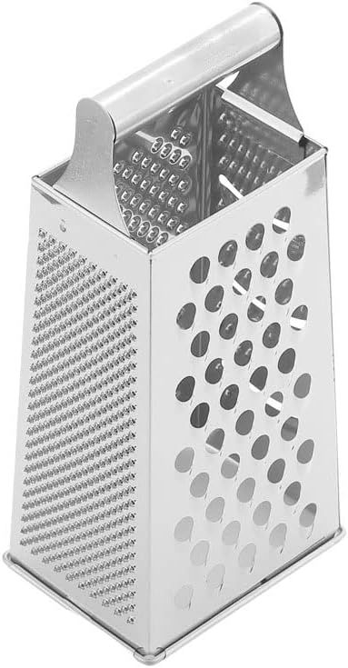 Box Grater for Kitchen, 4 Sided Box Cheese Grater, Stainless Steel Silver Box Grader for Cheese, Potato, Carrot Peeler and Slicer, Kitchen Gadgets Accessories Dishwasher Safe