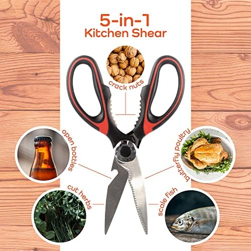 Premium 5-in-1 Kitchen Shears with Peeler Set - 10 Sets (10 Scissors & 10 Peelers)