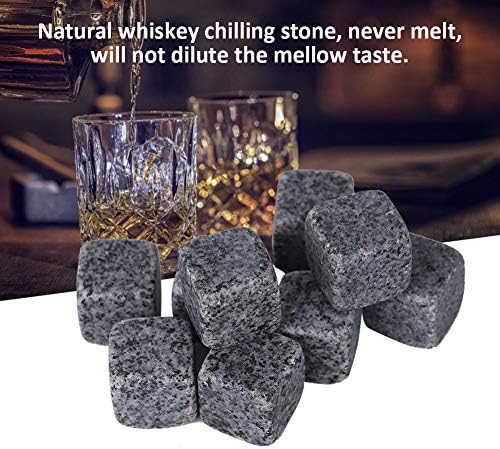 Whiskey Chilling Stones, Hielos para 9 in Set Cool Pure Soapstone Drinks Beverage Chilling Stones, Piedras para Enfriar Bebidas for Home Pub …