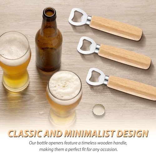 48pcs Bottle opener Beer Opener with Wooden Handle for engraving Cider Wine Bottle Opener Party Wedding Gifts