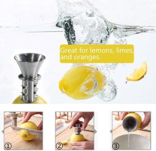 Best Utensils Stainless Steel Manual Lemon Juicer Squeezer Reamer 18/8 Stainless Steel Hand Held Citrus Juicer and Lemon Pourer (2)