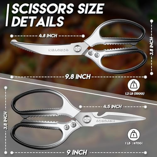 TIJERAS Kitchen Scissors Shears Set - 2PCS Stainless Steel Sharp