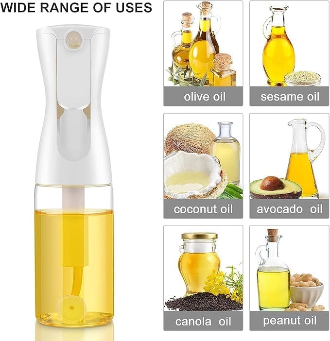 Oil Spray Bottle for Cooking, Premium Glass 2 In 1 Oil Dispenser for Kitchen, Food Grade Oil Sprayer Containers with Nozzle, Oil Bottle for Air Fryer, Roasting and Frying 500 ML (Multicolour)