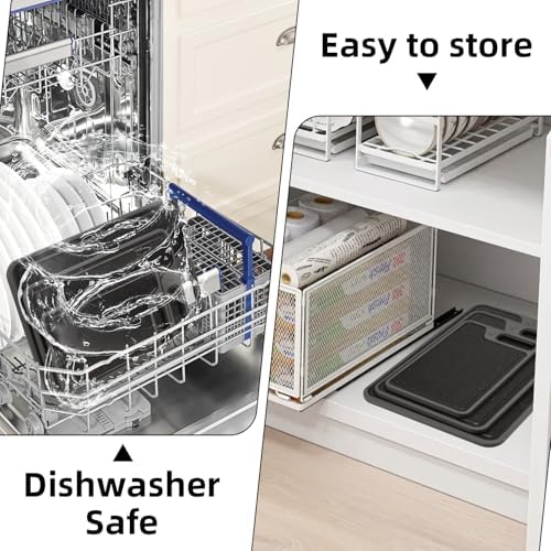 4 Piece Plastic Cutting Board Set for Kitchen Dishwasher Safe,Food Safety, Non-Slip Design, Ideal for Meat and Vegetable Prep