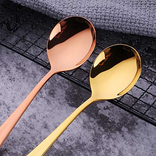 Buyer Star Bouillon Spoon Sets, 7-Inch Round Soup Spoons, Stainless Steel Finished Table Dinner Spoons