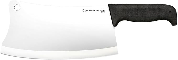 Cold Steel Cleaver 9" Durable Cryo-Quenched German 4116 Stainless Steel Fixed Blade Knife with Kray-Ex Handle Heavy Duty Commercial Grade for Butchery, Kitchen, Hunting & Field Use