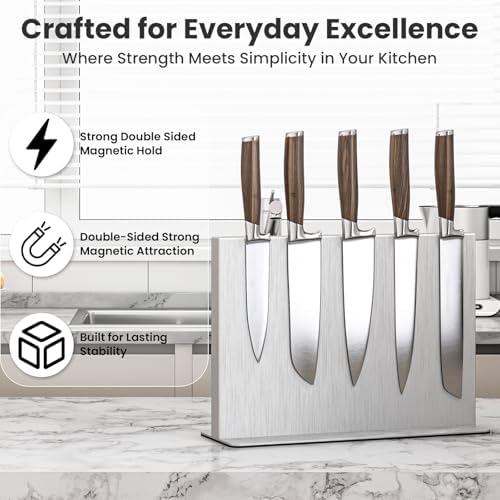 THMINS Stainless Steel Magnetic Knife Holder, Magnetic Knife Block