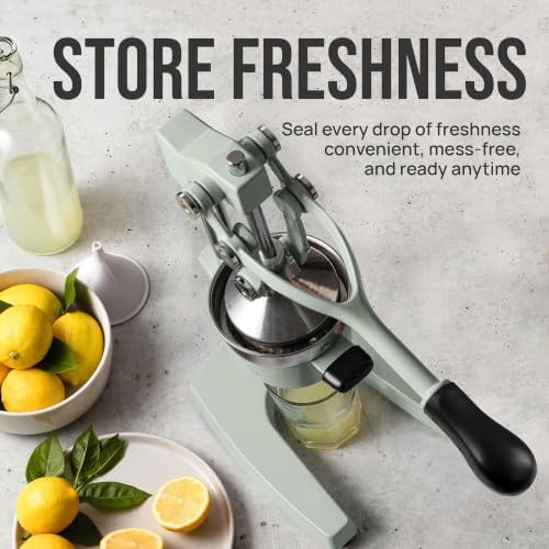 Zulay Kitchen Cast Iron Juicer - Heavy Duty Orange Juicer with Detachable Strainers for Easy Cleaning, Citrus Press for Citrus Fruits, Perfect for Bartenders, Juice Lovers & Health Enthusiasts