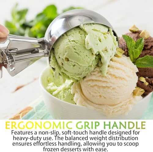 4.67oz Ice Cream Scoop with Trigger, 18/8 Stainless Steel