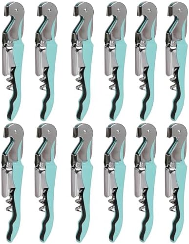 RECUTMS 12 Pcs Wine Opener,Waiter Corkscrew Wine Key for Servers（cyan-blue）