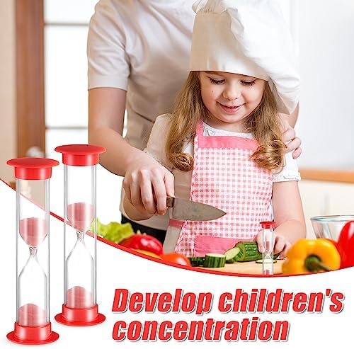 24 Pcs 5 Minute Sand Timer Plastic Hourglass 5 Min Visual Timer Mini Classroom Small Shower Hourglass for Teacher Classroom School Must Haves Supplies Egg Sand Clock Kids Time Management(Red)
