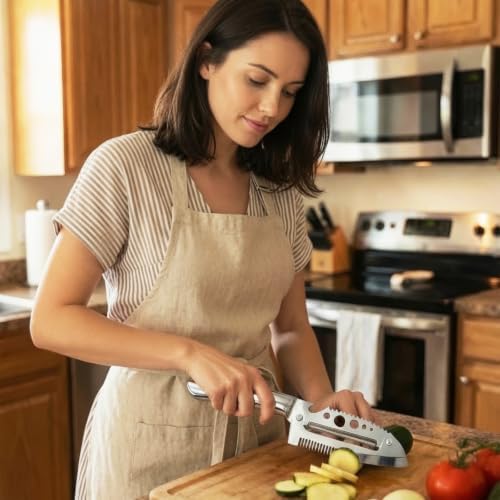 7 in 1 All Stainless Steel Multi Functional Vegetable Peeler for Kitchen, Smooth Potato Peeler with Herb Stripper, Scallion Shredder, Fish Scaler, Bottle Opner