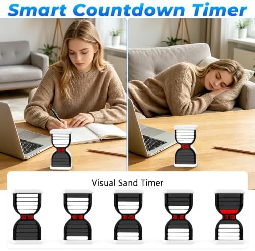 Digital Hourglass Timer for Productivity, Visual Countdown with Flight Flow