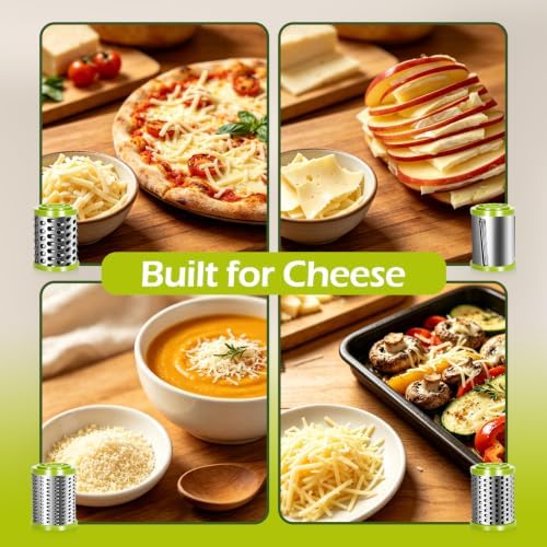 Masthome Cheese Grater, 4 Stainless Steel Drums with 1 Replacement Handle