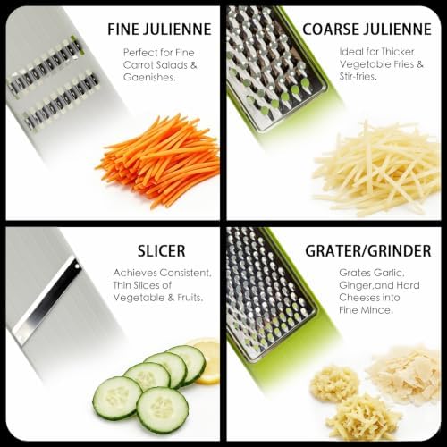 Mandoline Slicer for Kitchen, 4-in-1 Multi Vegetable Slicer with Container