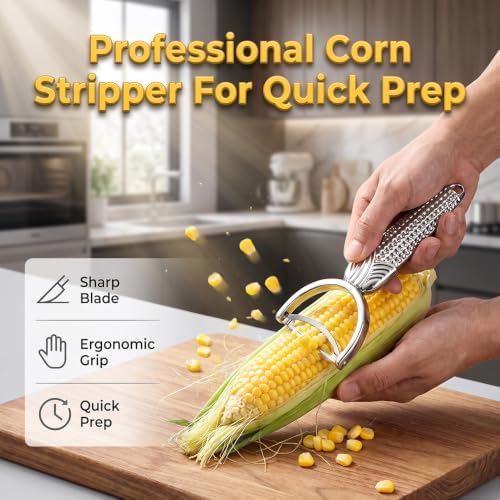 Professional Corn Peeler, Durable Corn on the Cob Stripper Tool，2PCS