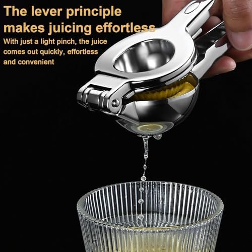 Stainless Steel Juicer Hand Press-Heavy Duty Hand Juicer Manual Juicer Handheld Squeezer Press For Lemon Pomegranate Orange-Kitchen Tool (Stainless steel-B)
