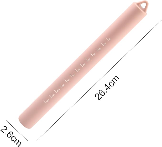 Non Stick Dough Roller Pins for Baking,Silicone Rolling Pin with Steel Core 10.39"/26.4cm (Pink)