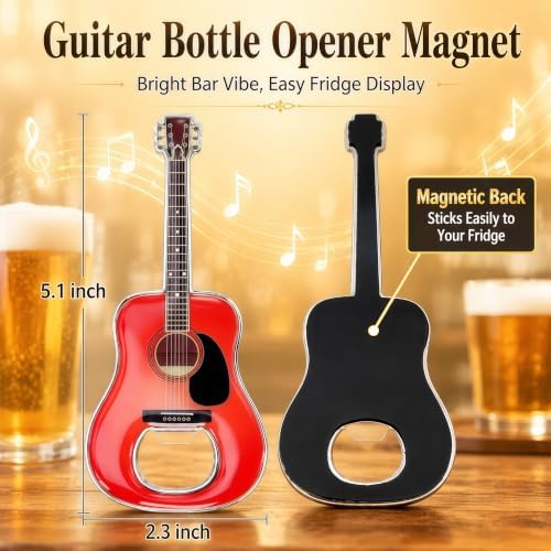 Guitar Shaped Bottle Opener, 2 Pack Metal Beer Opener Gift for Music Lovers