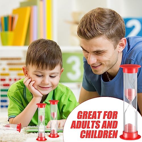 24 Pcs 5 Minute Sand Timer Plastic Hourglass 5 Min Visual Timer Mini Classroom Small Shower Hourglass for Teacher Classroom School Must Haves Supplies Egg Sand Clock Kids Time Management(Red)