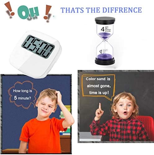 SuLiao Hourglass 4 Minute Sand Timer: Colorful Small Purple Sand Clock 4 Min, Plastic Hour Glass Sandglass for Kids, Games, Classroom, Kitchen, Decoration