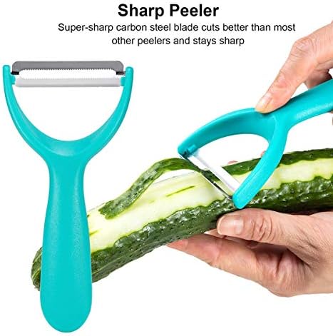 Y Peeler Set of 3 - Caperci kitchen 3-Piece Vegetable Peelers with Julienne, Serrated and Straight Blades