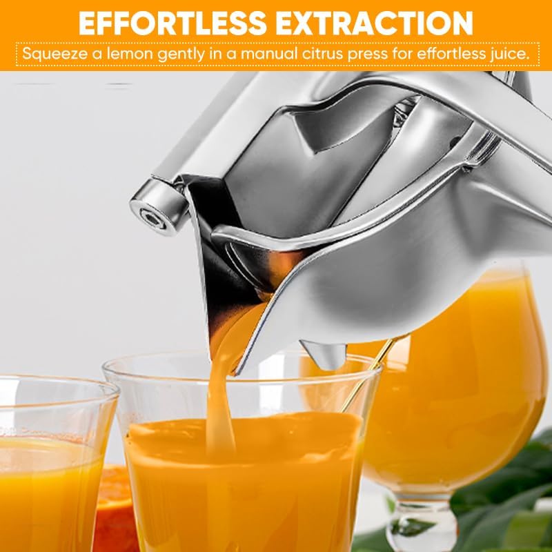 Manual Juicer, Hand Press Juicer Squeezer for Efficient Juice Extraction - Aluminum Alloy Citrus Press for Lemon,Orange,Lime,Grapefruit,Pomegranate, Easy Squeeze&Quick Clean Juice