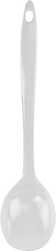 Reston Lloyd Cooking Spoon for Serving, Basting, Mixing, Heat Resistant, BPA Free Melamine 11 inch Utensil with Ergonomic Handle, White