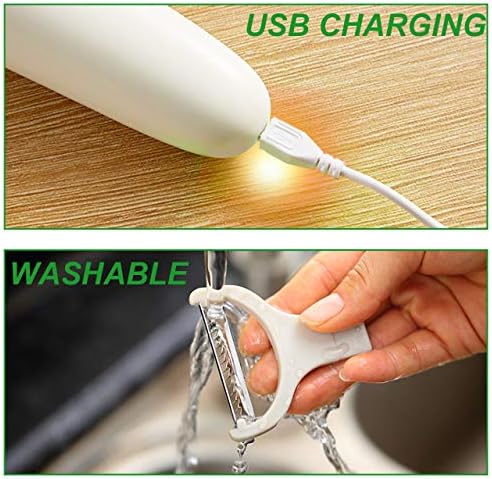 Electric Potato Peeler, Handheld Electric Vegetables and Fruit Peeler 3-in-1 Pro Set, USB Rechargeable Kitchen Gadgets for Apples, Potato, Carrots, Cucumber
