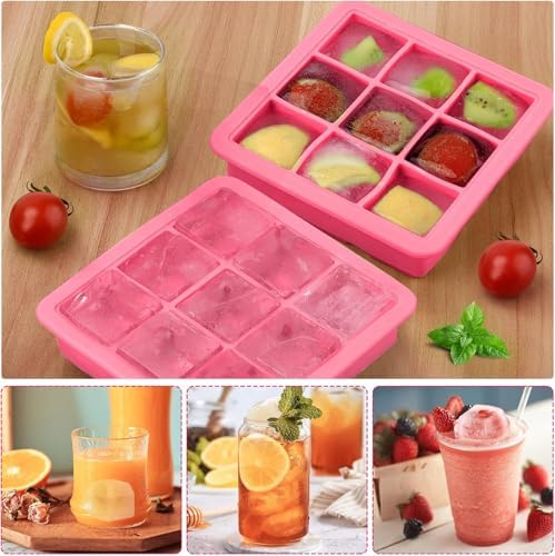 Small Ice Cube Trays for Freezer, Silicone Ice Cube Tray with Lid