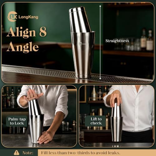 Cocktail Shaker Set with Stand-Bartender Kit for Home Bar, Stainless Steel