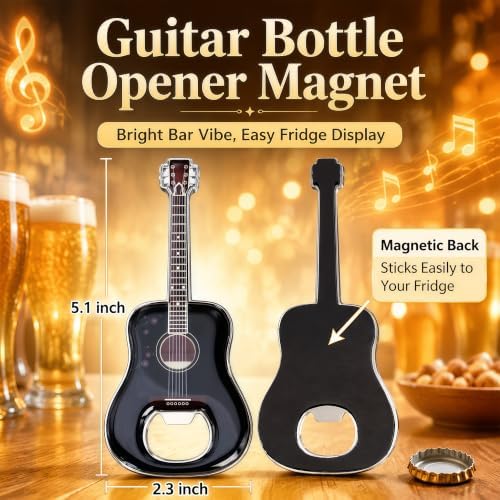 Guitar Shaped Bottle Opener, 2 Pack Metal Beer Opener Gift for Music Lovers