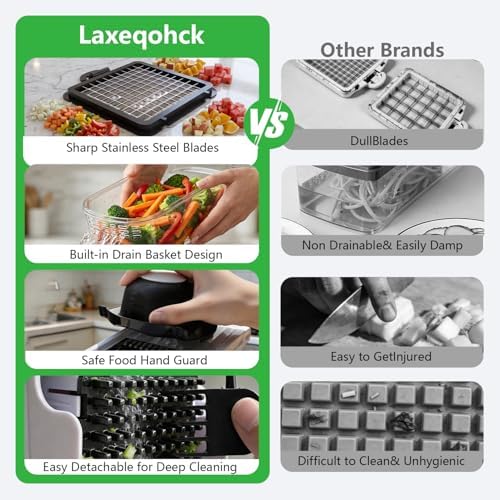 12-in-1 Veggie Chopper 8-Blade Dicer Slicer Grater