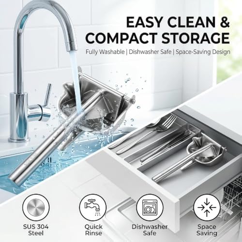 304 Food Grade Stainless Steel Manual Lemon Squeezer, Heavy Duty Hand Press Citrus Juicer Handheld Juice Extractor for Orange Lime Grapefruit Watermelon Grape, Portable Fruit Juice Presser