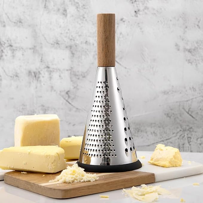 Kitchen Grater Potato Grater Fruit Chopper Home Tools Cheese Grater Vegetable Stripper Handle Cheese Graters Cone-Shaped Vertical Kitchen Accessory Wood