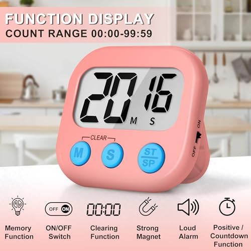 ZILLEEN Classroom Timer for Kids Teachers 2 Pack Digital Timers White Pink